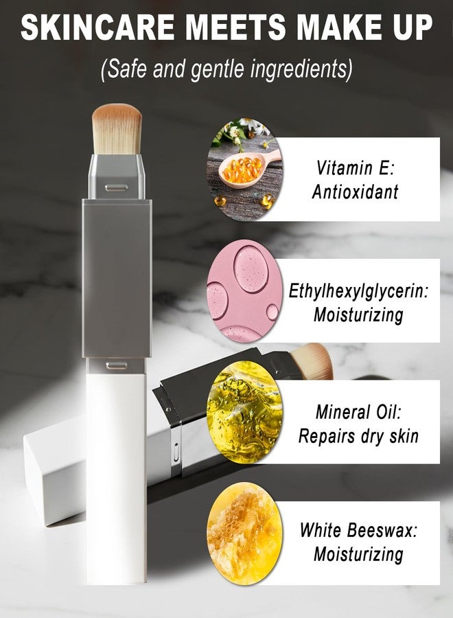 Charunee 2pcs Blanc Cover Stick, Blanc Cover Cream Stick V White, Dual-Ended Full Coverage Color-Changing Korean Foundation V Sticks with Brush, Makeup Base for Flawless Look (Ivory White & Natural Color) - Image 5